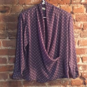 VTG Polka-dot Wrap Blouse